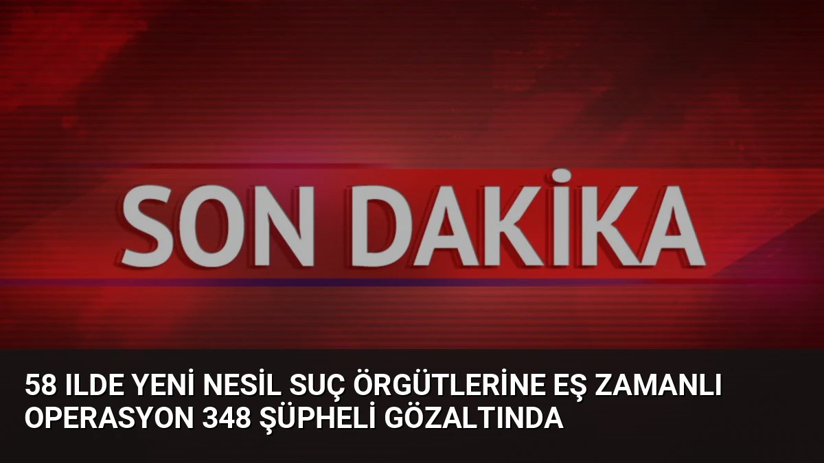 58 Ilde Yeni Nesil Suç Örgütlerine Eş Zamanlı Operasyon 348 Şüpheli Gözaltında